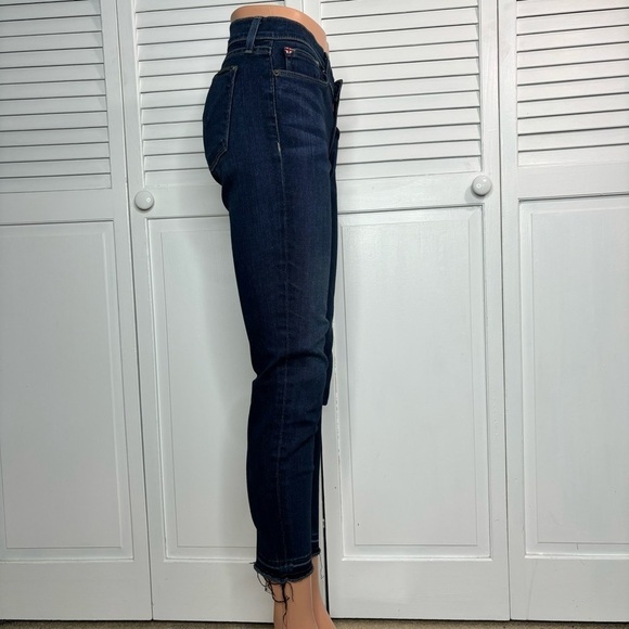 HUDSON Krista Crop Super Skinny Blue Raw Hem Jeans Size 29 - Picture 4 of 8